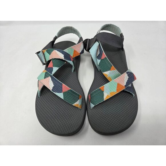 CHACO WOMENS SZ12 MEGA Z CLOUD STRAPPY SANDAL BUCKLE KALEIDO KATYDID COLORBLOCK - Picture 2 of 9